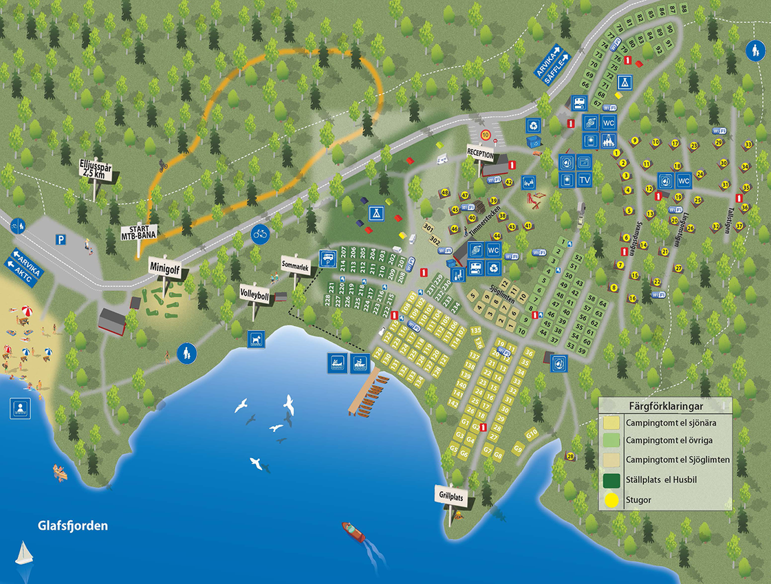 Karta över campingen - ingestrandscamping.se